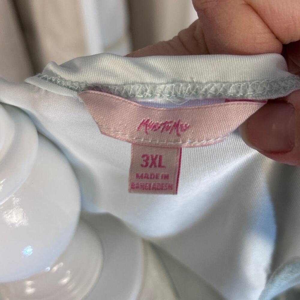 Ms. to Mrs. Womens Sz 3X Bride Vibes Only Light Blue Bridal Racerback Tank #0182 - Picture 5 of 6